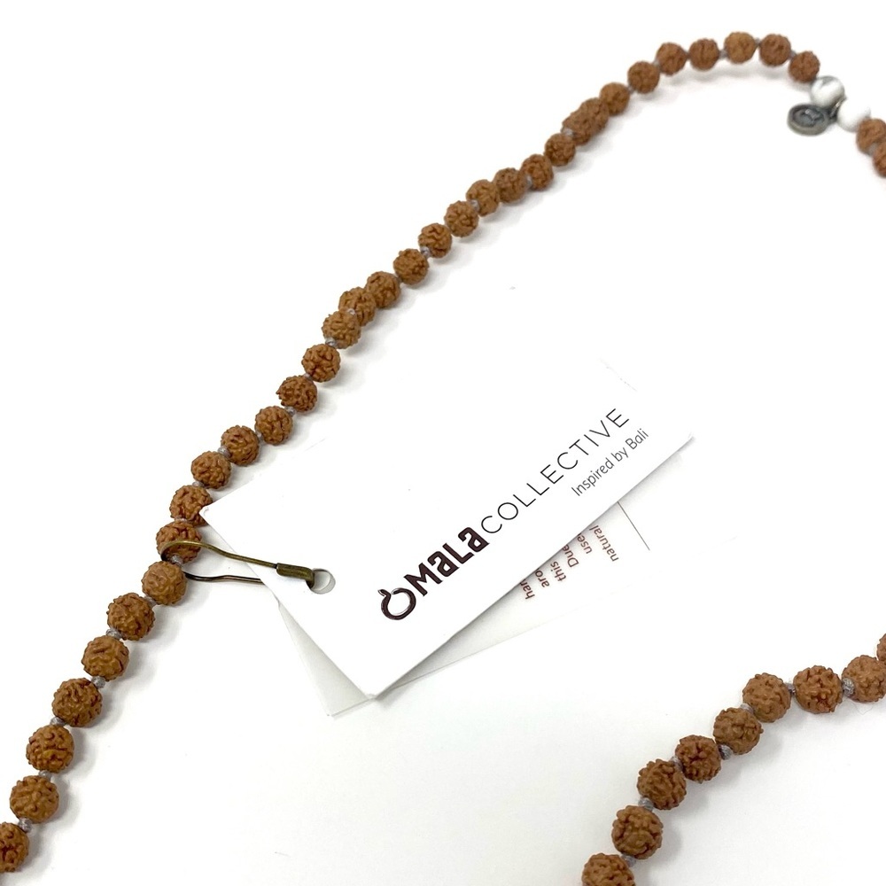 NWT Free People x Mala Collective Bead Tassel White Howlite Bali Necklace - Picture 3 of 8